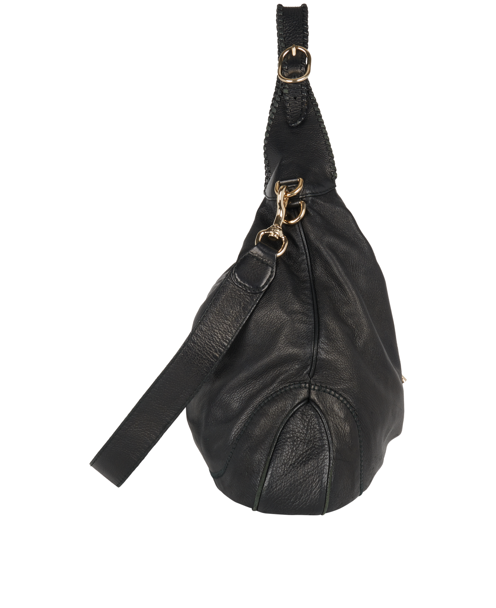Jackie Hobo, &pound;550, Handbags, Black, Leather, Side view